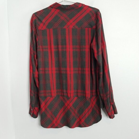 CAbi Cunningham red gray plaid shirt #3587 - Picture 5 of 8
